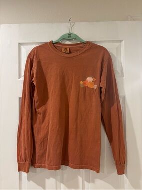Callie Danielle Rust Long Sleeve Tee with Pumpkin Graphic